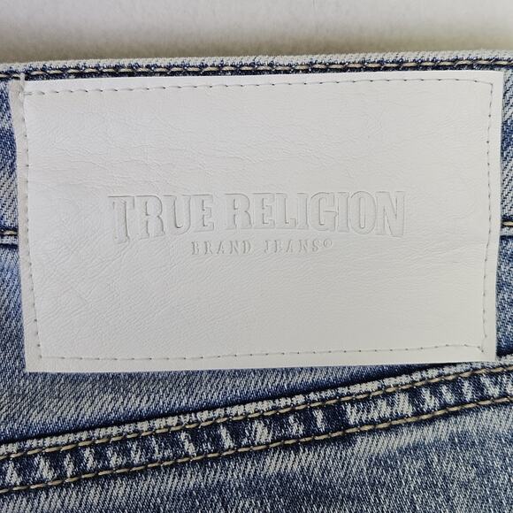 True Religion Womens 29 Jean Halle High Rise Stonewash Stretch Distressed Holes - Picture 12 of 16